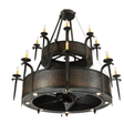 Full front lit view of Costello Chandel-Air showing both tiers illuminated.