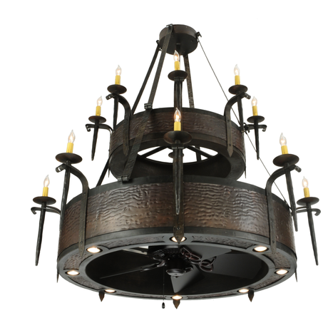 Full front lit view of Costello Chandel-Air showing both tiers illuminated.