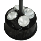 Top view of spotlight cluster with mesh housing.