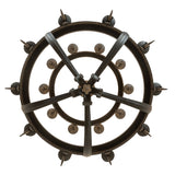 Bottom view of Costello chandelier showing circular two-tier structure.