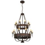 Full view of Costello 20-light chandelier in oil rubbed bronze finish.