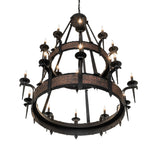 Bottom view showing candle layout on Costello chandelier.