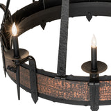 Closeup of Candle-style light detail on Costello chandelier.