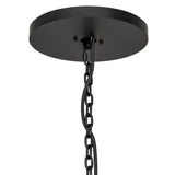 Ceiling canopy and chain detail of Costello chandelier.