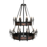 Front angle view of Costello two-tier chandelier.
