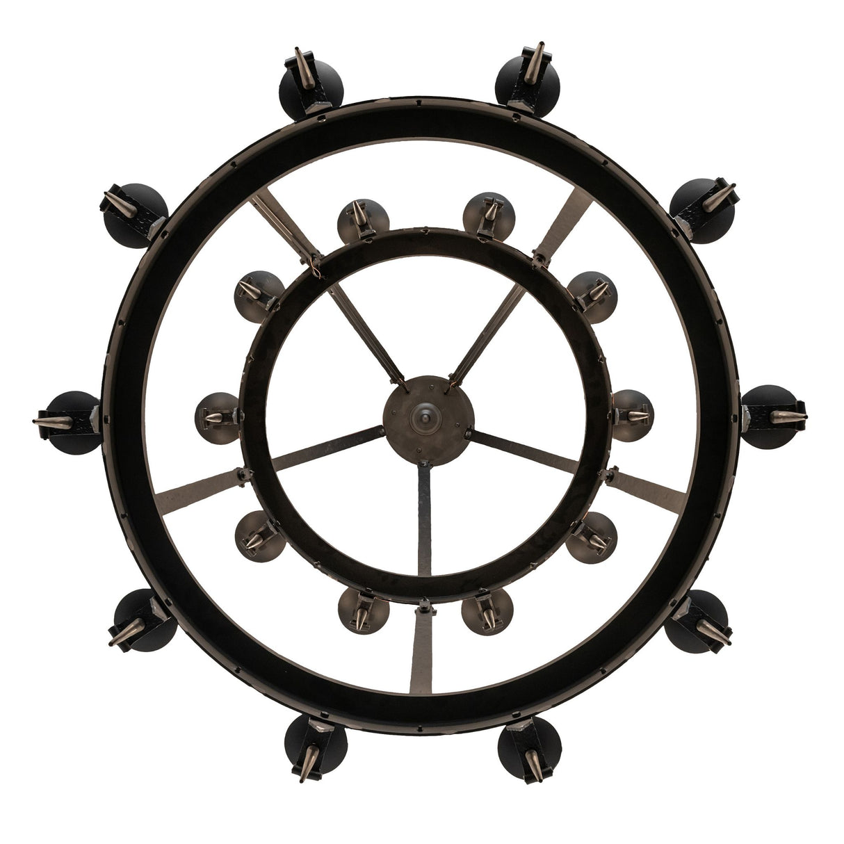 Underside view of Costello two-tier chandelier.