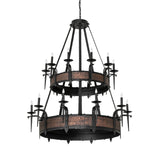 Unlit view of Costello two-tier chandelier.