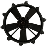 Bottom view displaying fan blades and inner light placement.