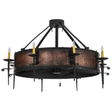 Lit angled view of Costello Chandel-Air with hammered copper band.