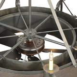 Overhead top-down view showing internal fan and candlelight layout.