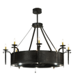 Front wide lit view showing eight candlelights and downlights.