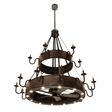 Lit angled view of Costello Two-Tier Chandel-Air with 18 candlelights.