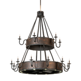Hero lit front view showing dual tiers with candlelights and integrated fan.