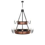 Straight-on view of Costello 18-light chandelier fan.