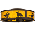 Cowboy and Steer chandel-air illuminated with western silhouette design.