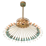 Bottom angle view of Coyle 36 light chandelier showing underside bulb arrangement.
