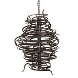 Cyclone 20 light chandelier unlit view in oil rubbed bronze finish.