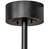 Ceiling canopy and mounting rod detail of Dean chandelier fan.