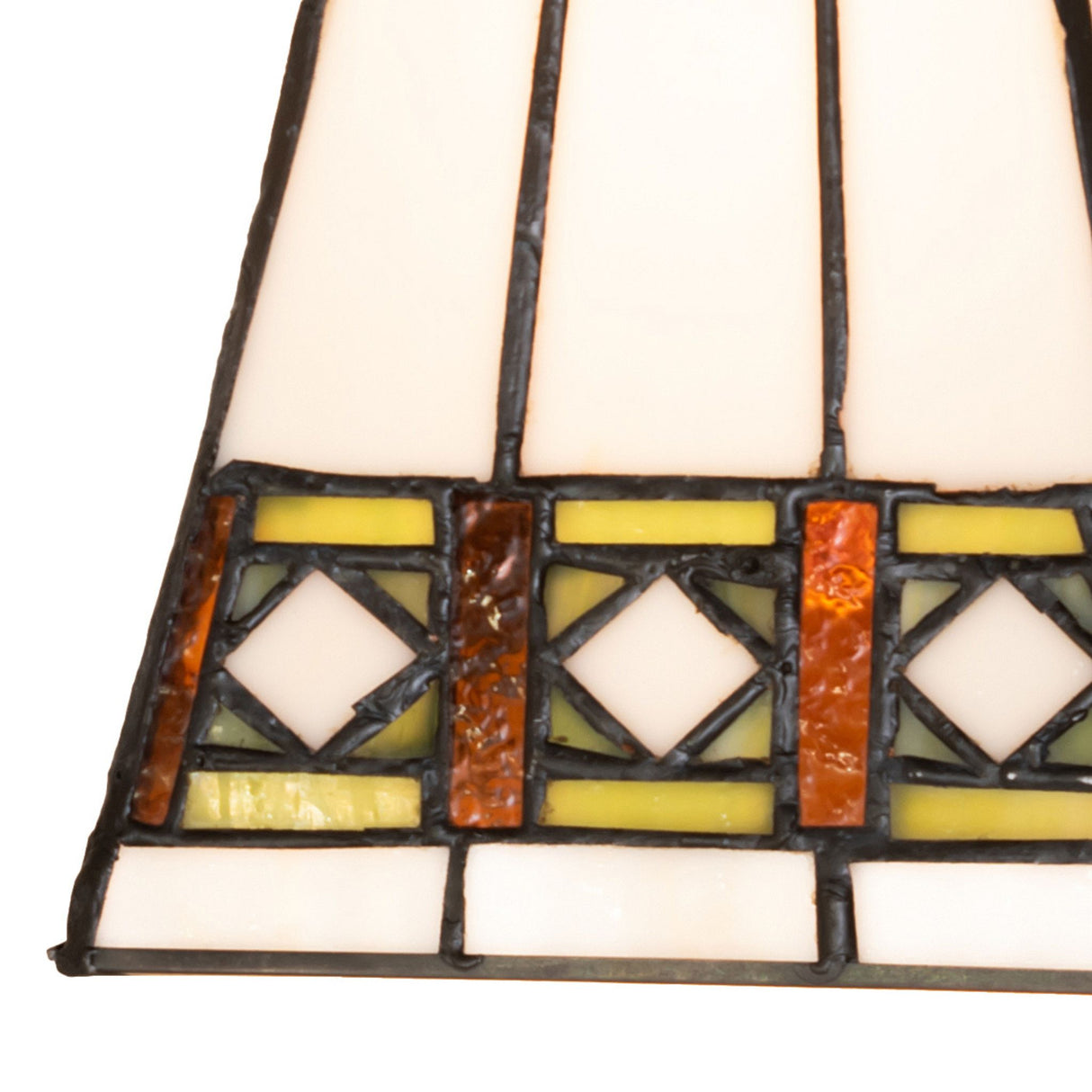 Close-up detail of the 5" Square Diamond Band Mission Shade, focusing on decorative bands.