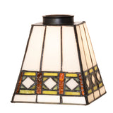 Front view of the 5" Square Diamond Band Mission Shade, showcasing its elegant design.
