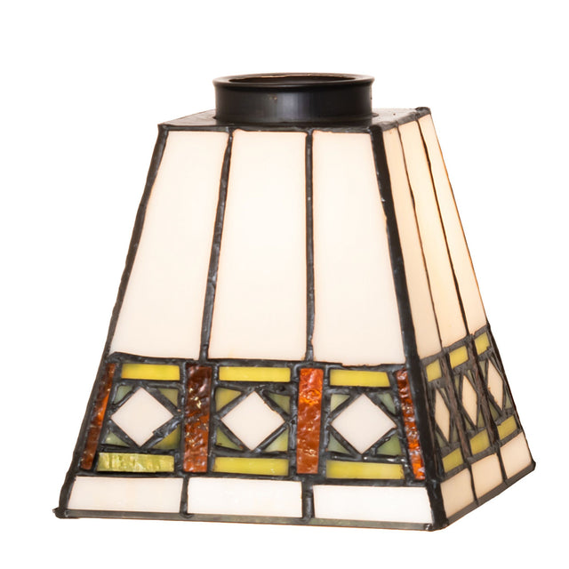 Front view of the 5" Square Diamond Band Mission Shade, showcasing its elegant design.