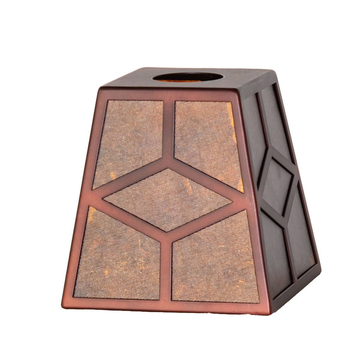 unlit view of diamond craftsman shade showcasing handcrafted details.