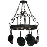 Dior 4-light round pot rack chandelier front view.