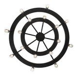 Donner 16 light chandelier bottom view displaying circular ring layout.