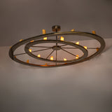 Donner 24 light chandelier with inner ring lights illuminated.