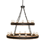 Side view of Dowling chandelier highlighting tiered ring design.