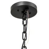 Ceiling canopy detail with chain and cord connection.
