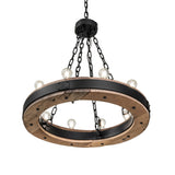 Bottom angle view highlighting inner ring and Edison bulbs.