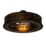 Duke Chandel-Air glowing softly with central amber diffuser and western art.