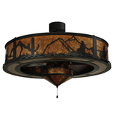 Side view showcasing saguaro cactus and mountain cutouts with glowing mica.