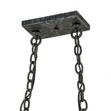 Close-up of chain and mounting plate of Elana 2 Light Pot Rack chandelier.