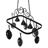 Overhead view of Elana 3 light pot rack showing layout.