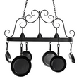 Straight front view of Elana 3 light pot rack chandelier.