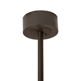Close-up of ceiling canopy and downrod in bronze finish of Elk at Dusk Chandel-Air.