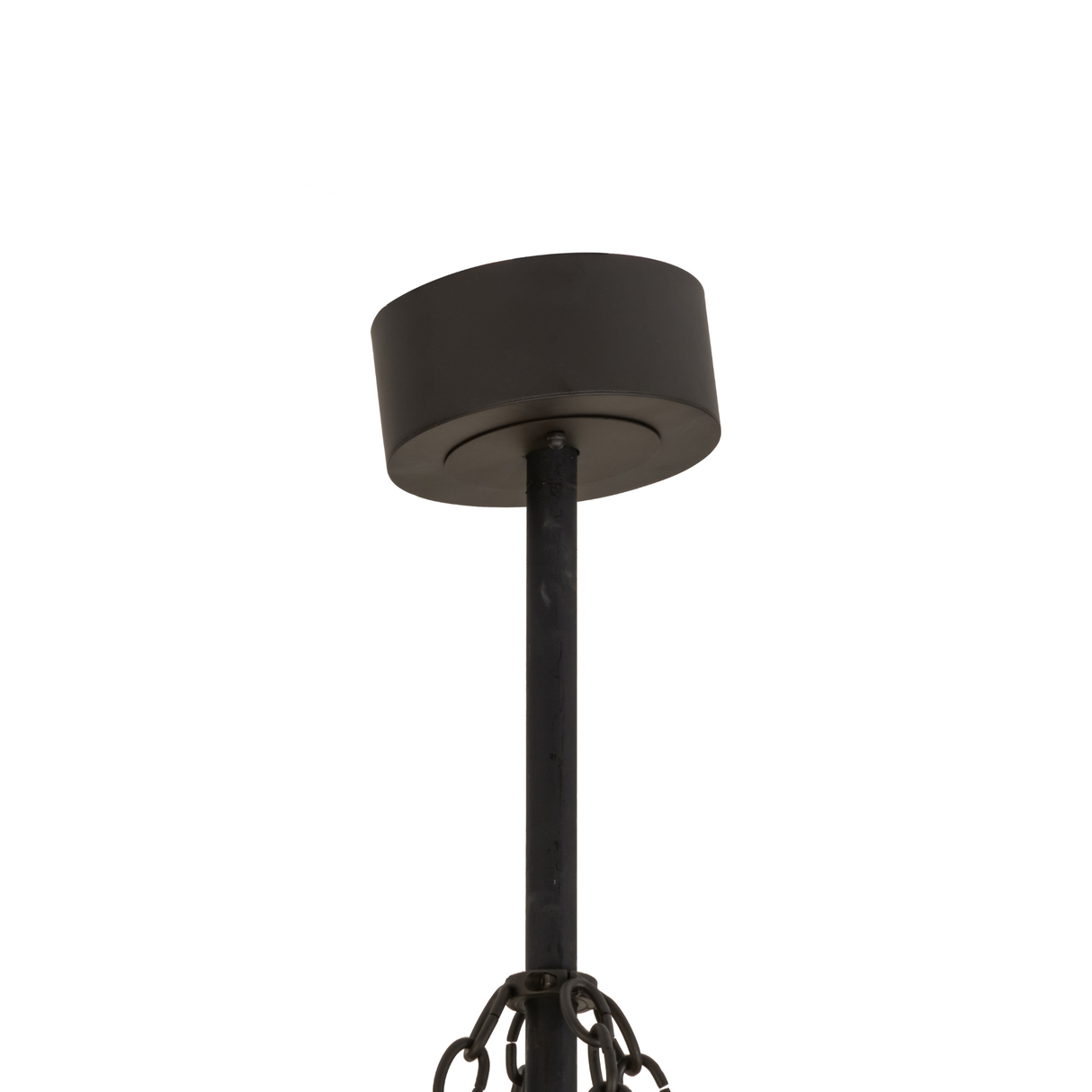 Canopy closeup showing ceiling mount and suspension rod.
