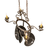 Overhead angled view of Eloise 4-light pot rack chandelier.