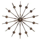 Bottom view of Fernando chandelier showing circular iron frame layout.