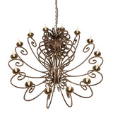 Top view of Fernando chandelier showing iron scrollwork design.