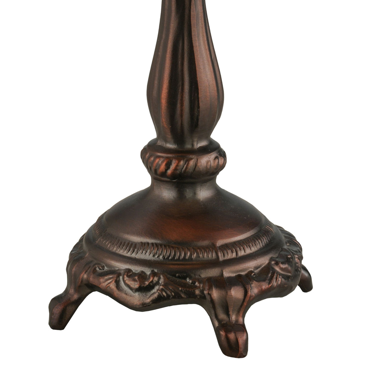 bottom view of footed lamp base showing stable and handcrafted details.