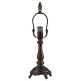front view of footed lamp base with harp for a versatile lighting setup.