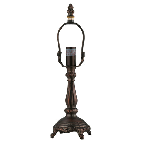front view of footed lamp base with harp for a versatile lighting setup.