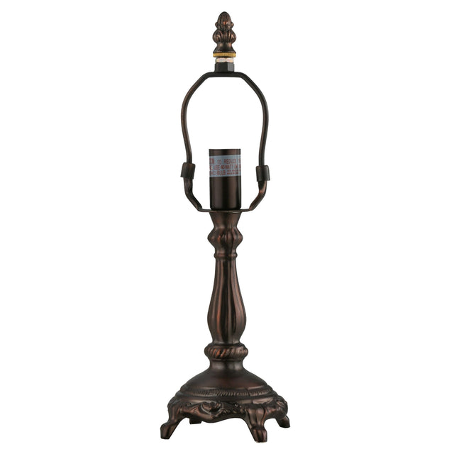 front view of footed lamp base with harp for a versatile lighting setup.