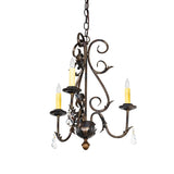 French Elegance chandelier unlit studio view showing scroll arms and crystal accents.
