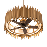 Bottom angled perspective featuring handcrafted gold metallic accents and Idalight diffuser.