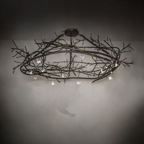 Gardner branch chandelier shown in ambient interior lighting setting.