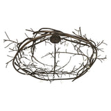Bottom angle view of Gardner chandelier revealing circular branch structure.